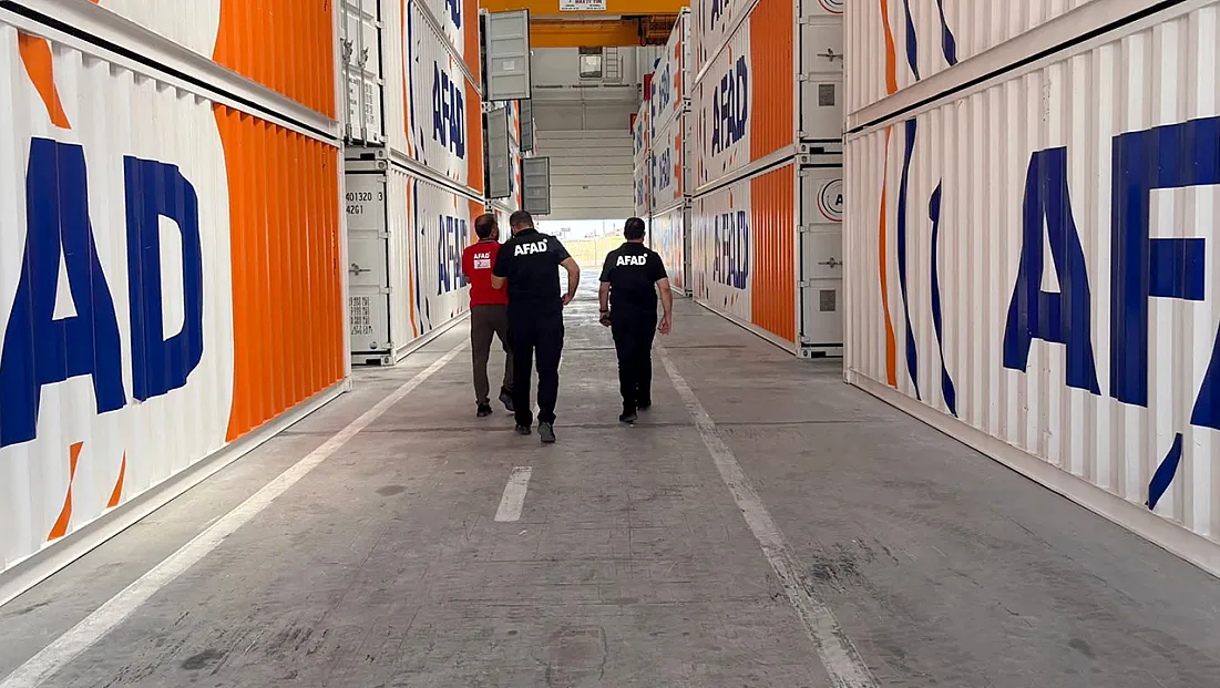 Elazığ AFAD lojistik deposunda inceleme