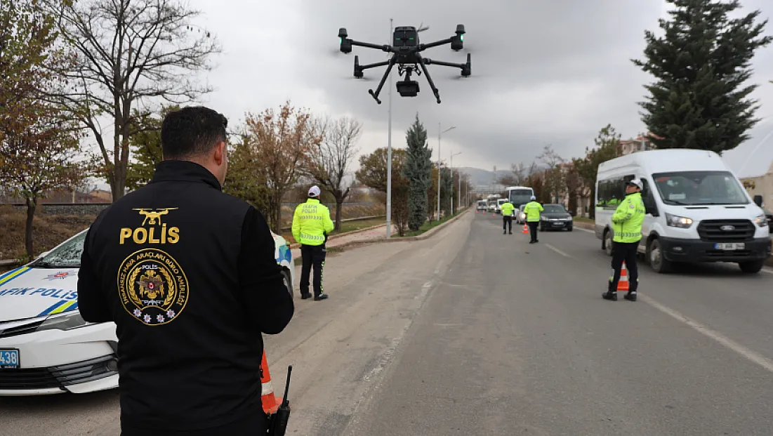 Elazığ'da dronla trafik denetimi