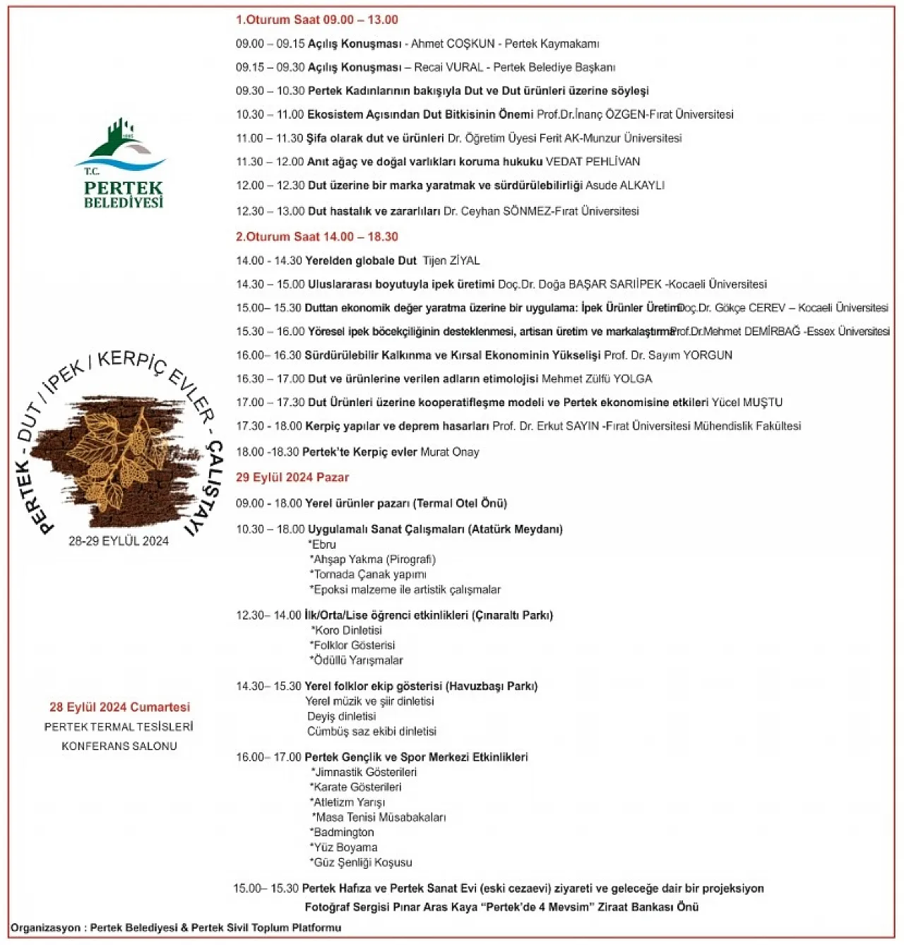 Pertek'te 'Dut, İpek ve Kerpiç Evler Çalıştayı' düzenlenecek