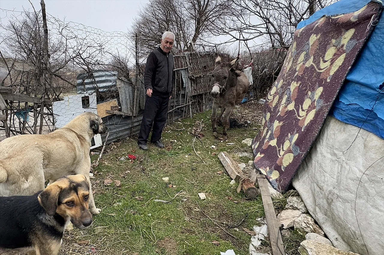 'Minik' adını verdiği eşeğe 21 yıldır şefkatle bakıyor
