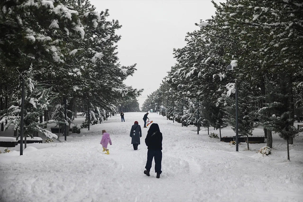 Elazığ'da kar manzaraları
