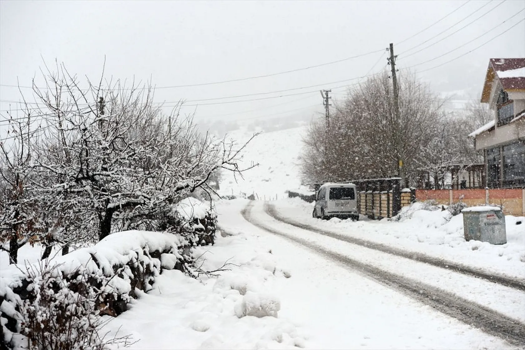Yolçatı köyünden kar manzaraları