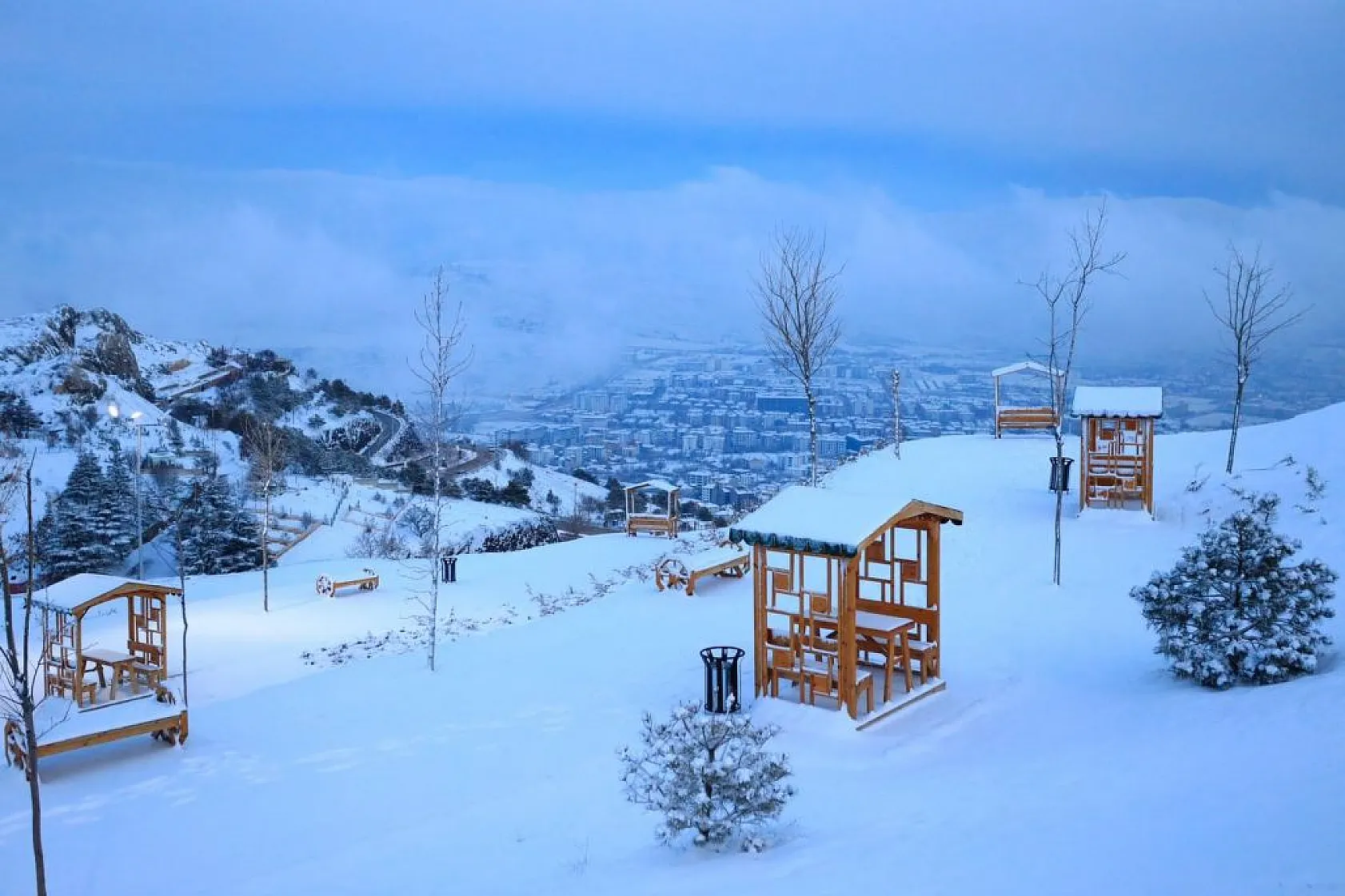 Harput'ta gece ışıkları ile görsel şölen