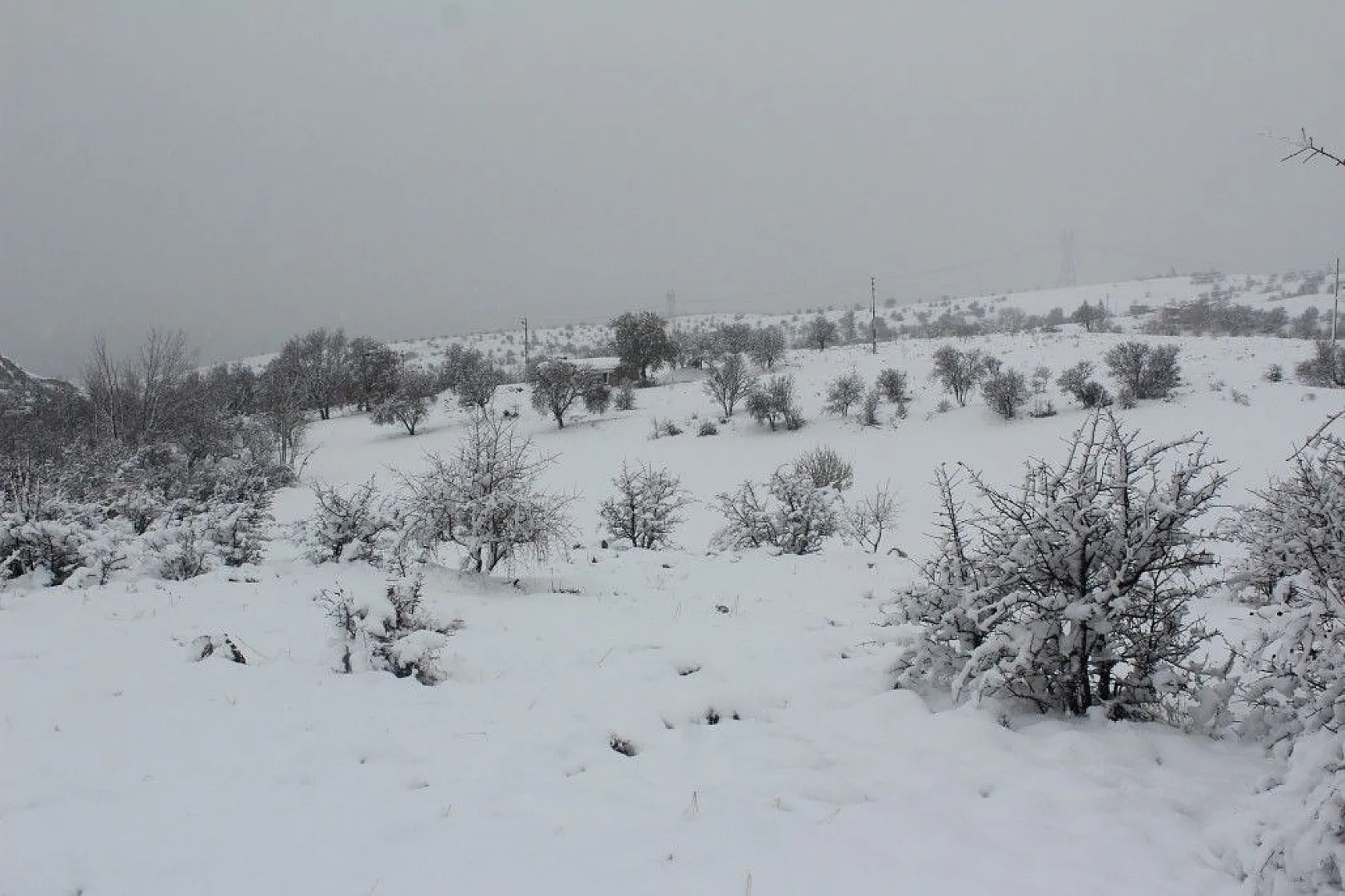 Elazığ'da kartpostallık kar görüntüleri