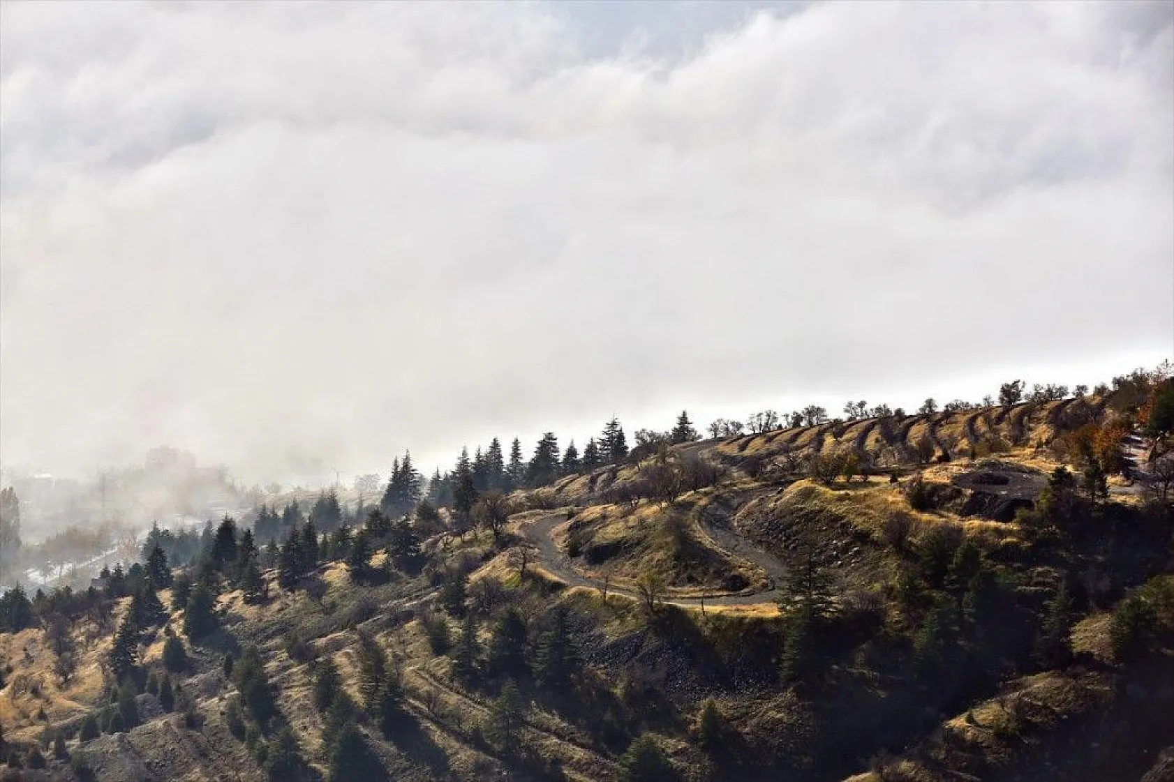 Elazığ sis bulutuyla kaplandı