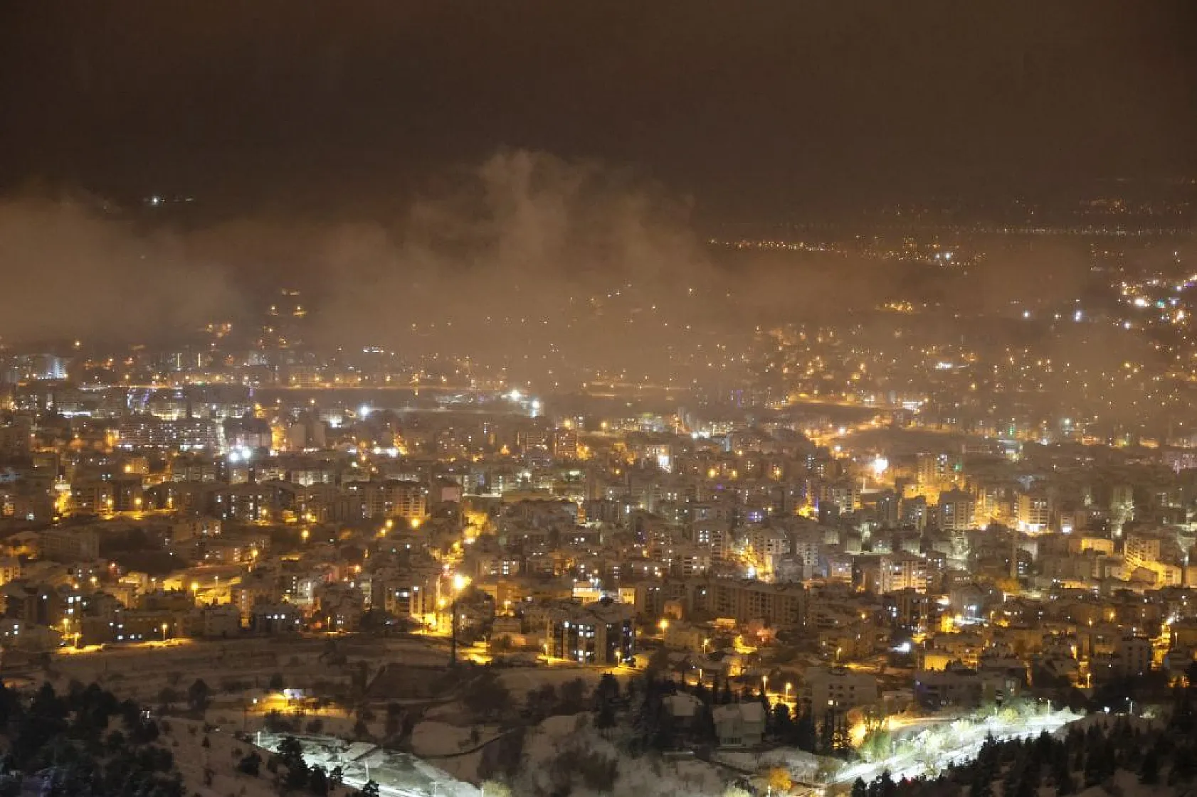 Harput'ta kar ve sis büyüledi