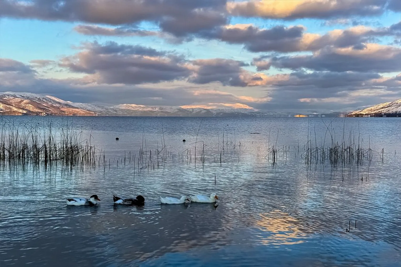 Elazığ'ın gözdesi Hazar Gölü'nde kış güzelliği