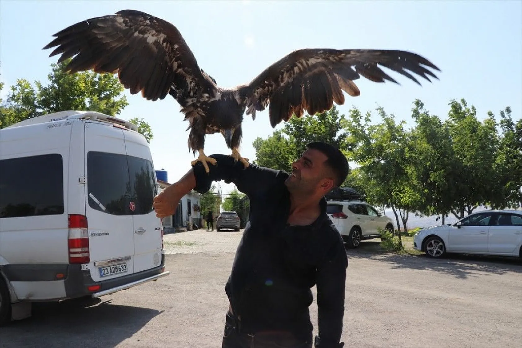 Kartal yavrusu 'Paşa'ya kucak açtı