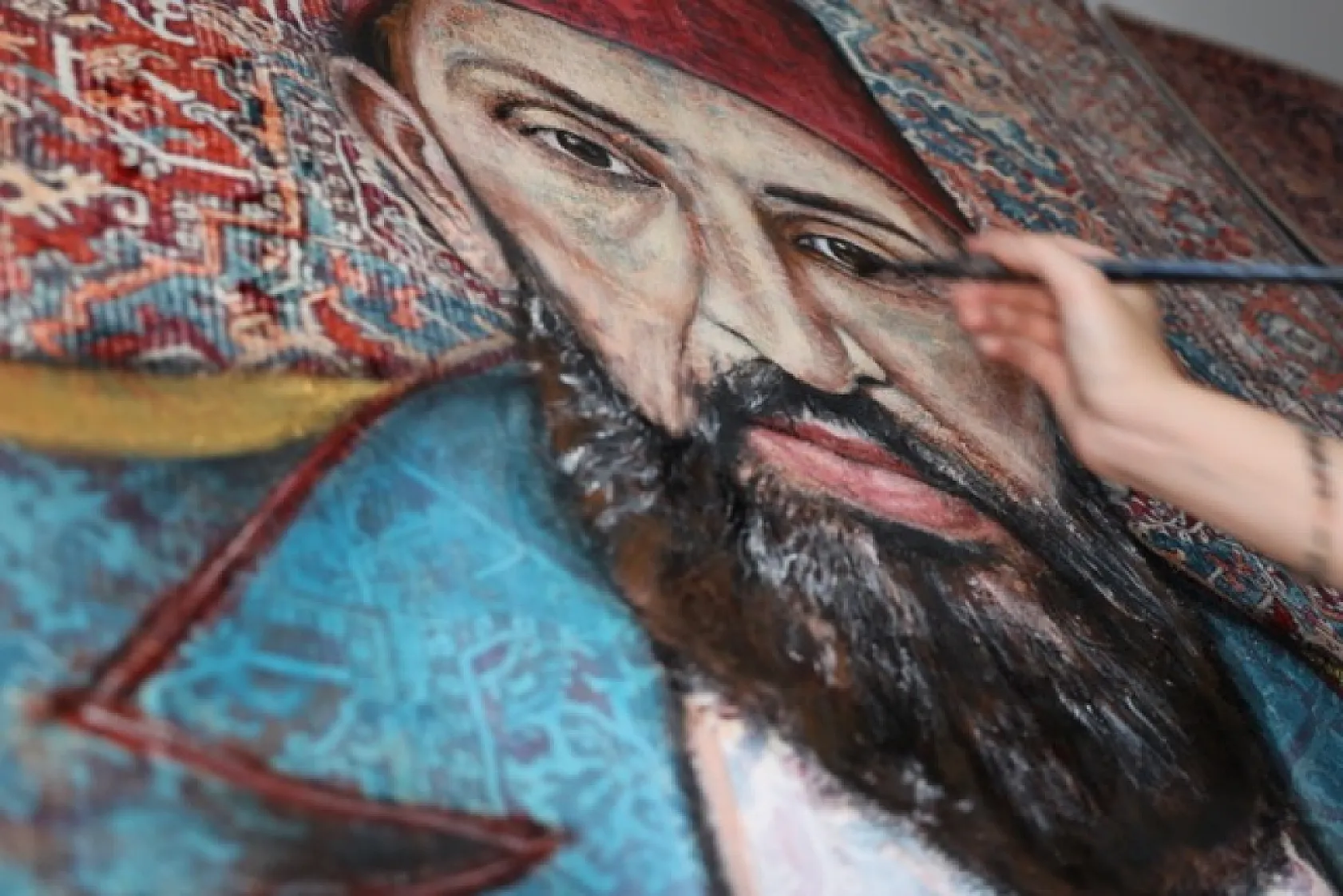 Elazığlı mühendis halı üzerine portreleriyle dünyaya açıldı