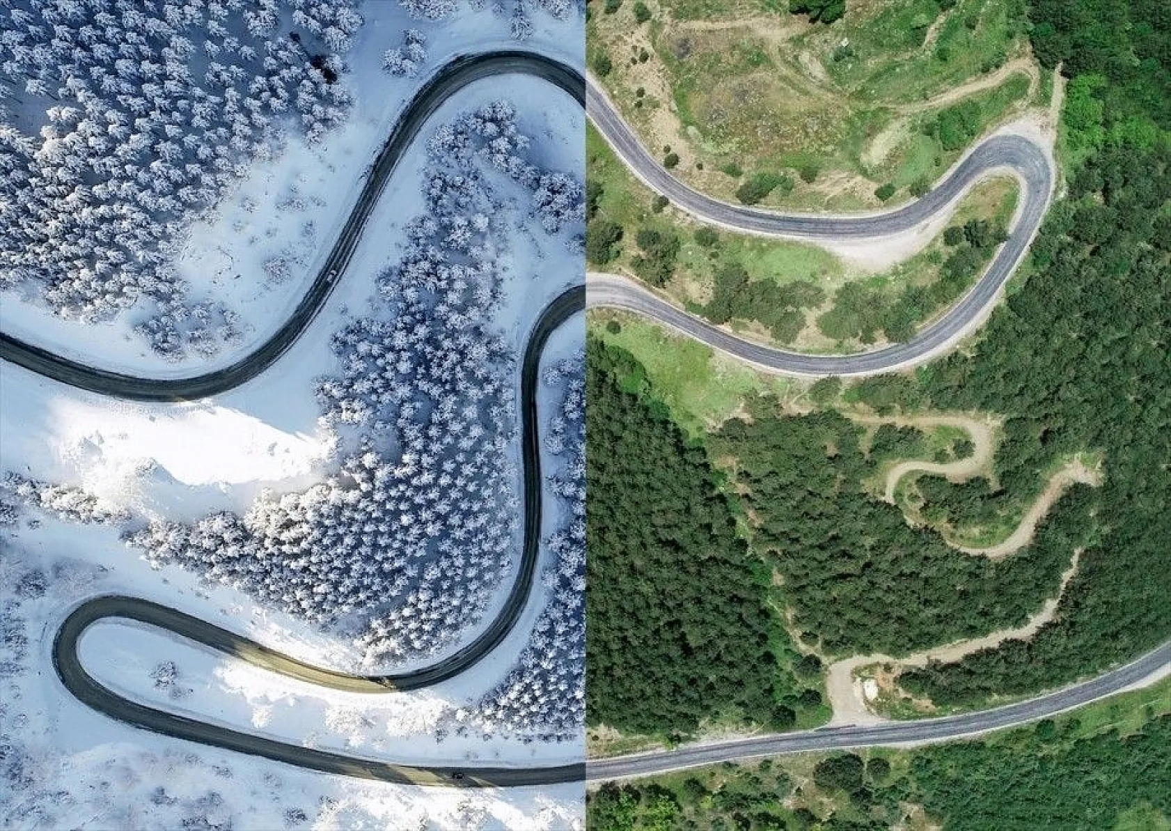 Kuş bakışı fotoğraflarla Türkiye'den yaz-kış manzaraları
