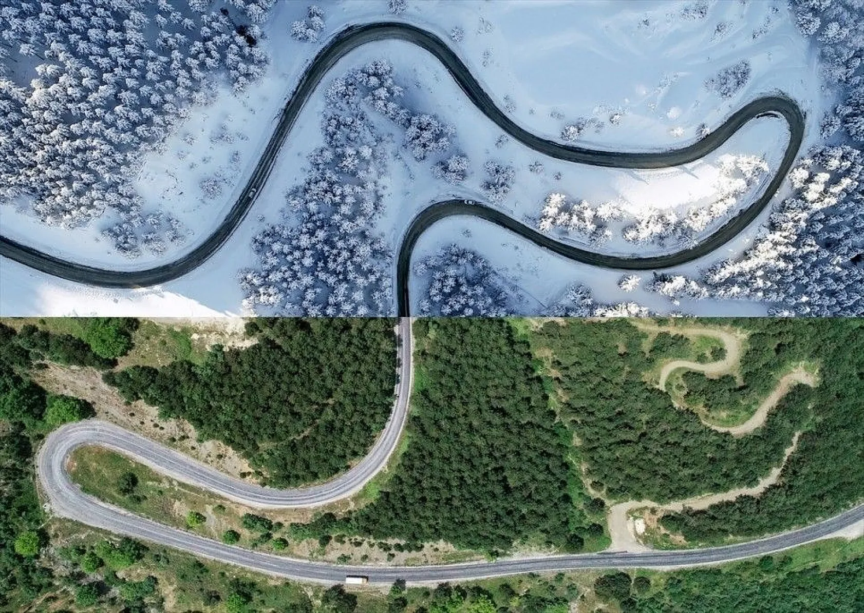 Kuş bakışı fotoğraflarla Türkiye'den yaz-kış manzaraları