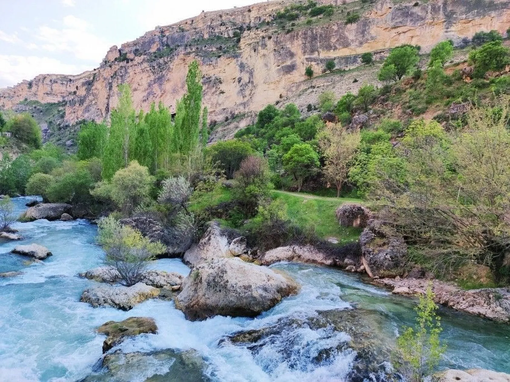 Doğal yaşamı ile dikkat çeken ilçe baharla renklendi