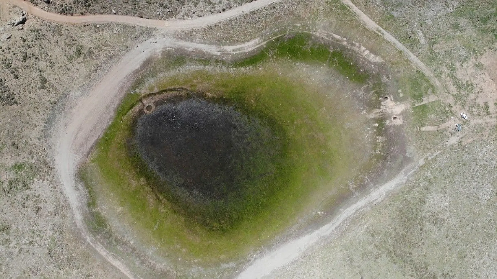 Kalp Gölü tamamen kurudu