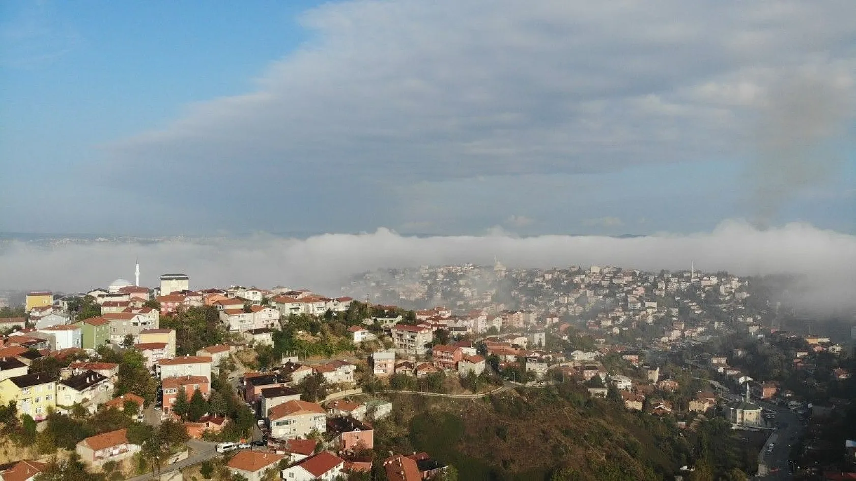 Sisler altında kalan İstanbul havadan görüntülendi