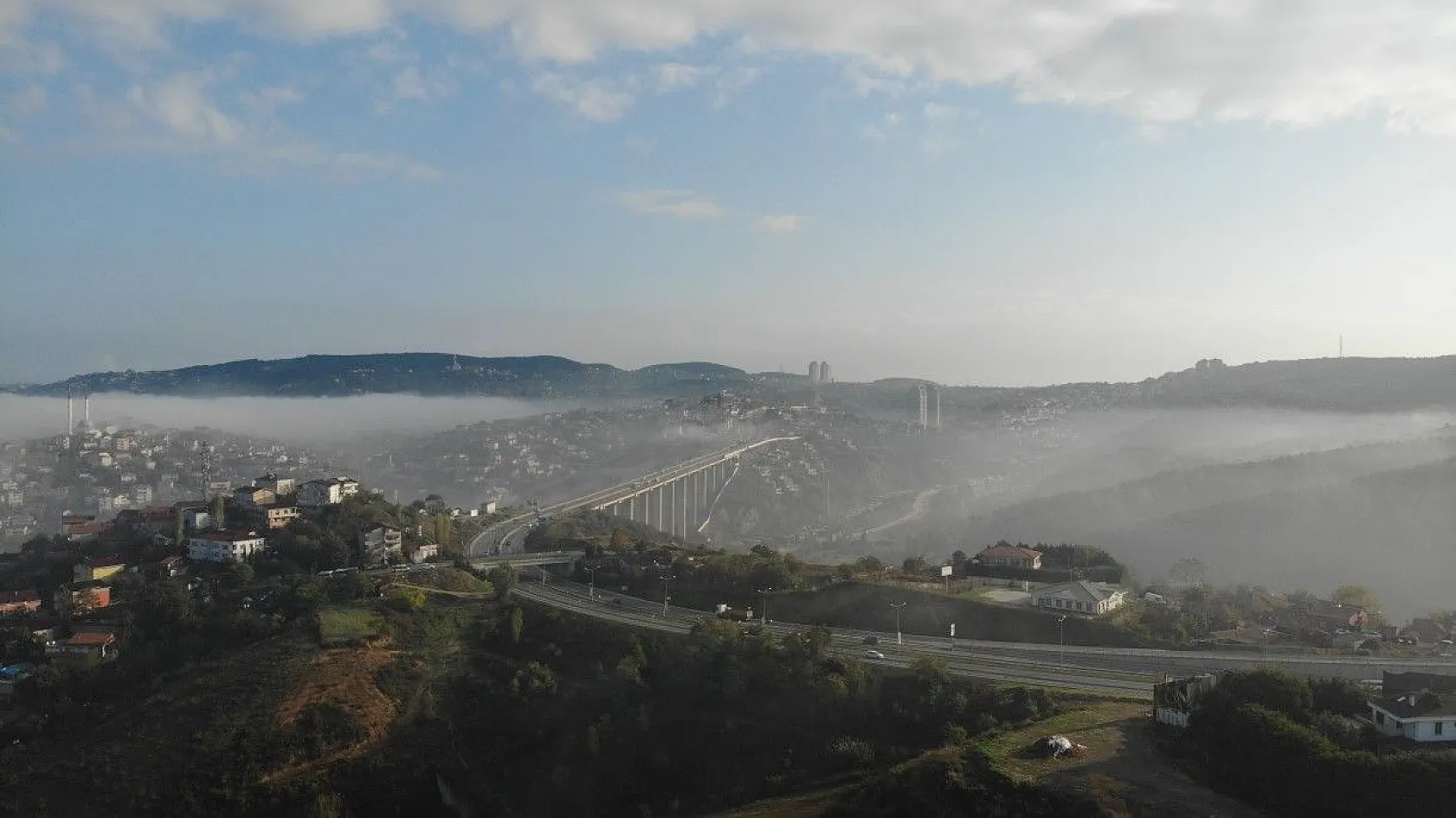 Sisler altında kalan İstanbul havadan görüntülendi
