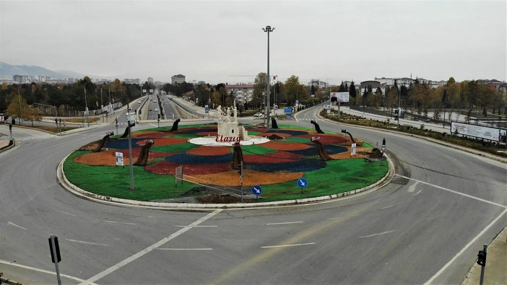 Elazığ'da kısıtlama havadan görüntülendi