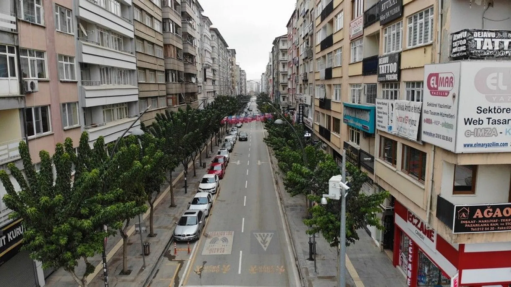 Elazığ'da kısıtlama havadan görüntülendi