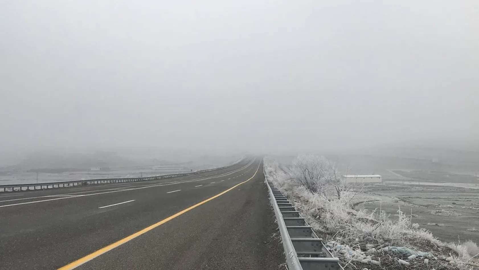 Kırağı ağaçları beyaza bürüdü