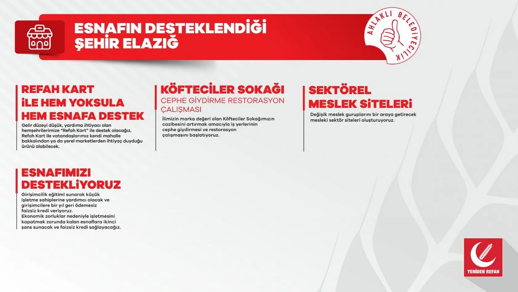 Yeniden Refah Partisi adayı Faruk Septioğlu'nun projeleri