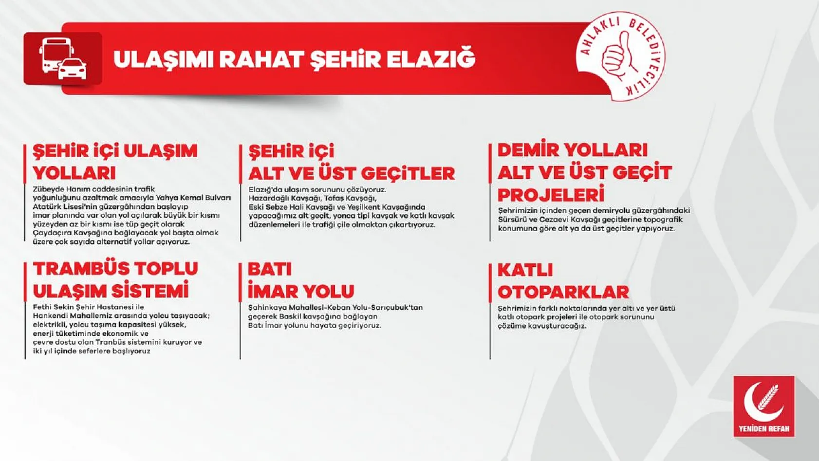 Yeniden Refah Partisi adayı Faruk Septioğlu'nun projeleri