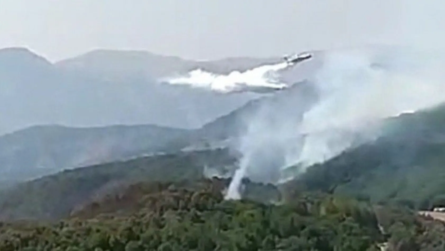 2 helikopter ve 1 uçakla yangına müdahale ediliyor.
