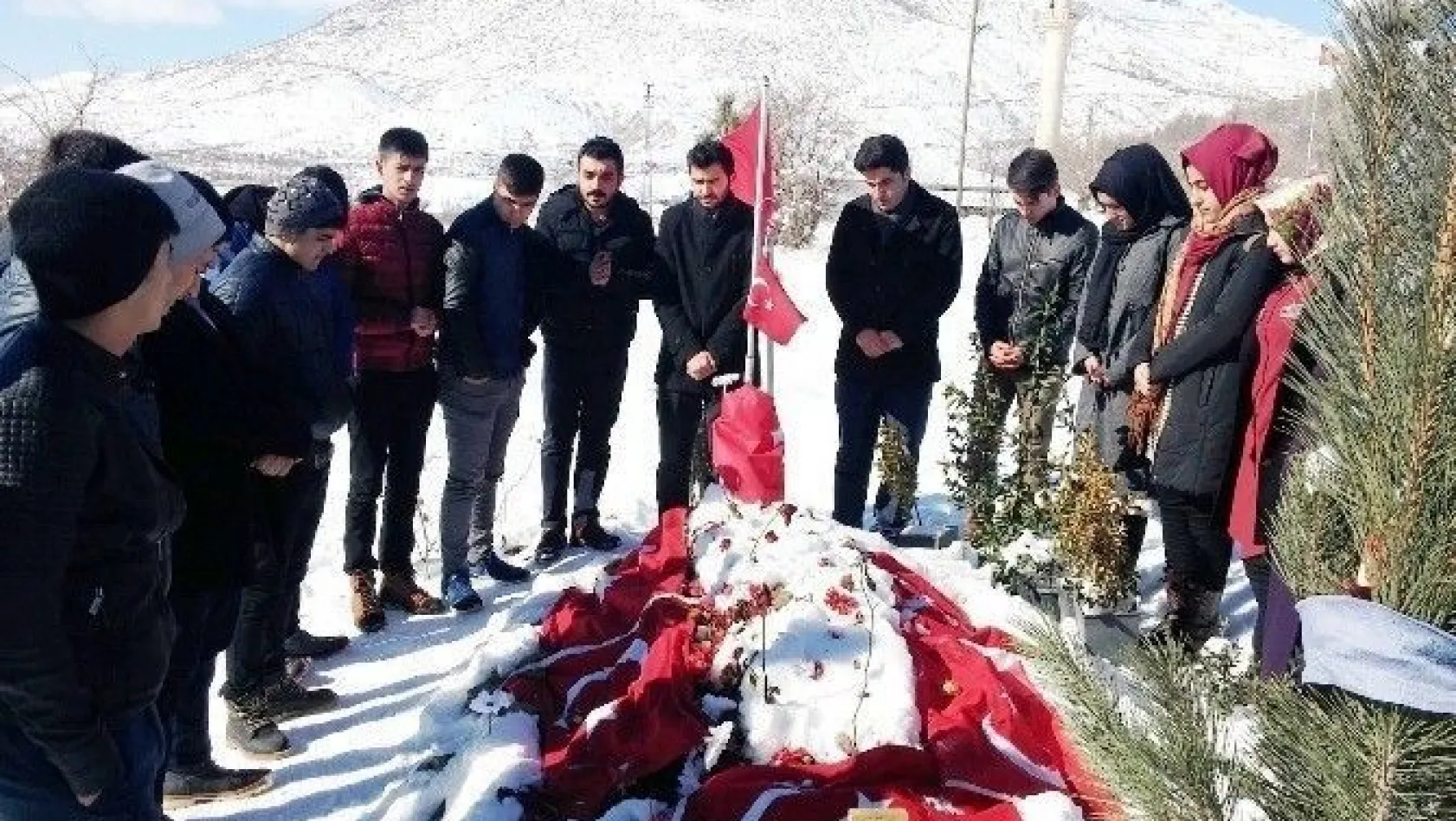 Yeşilyurt Kent Konseyi Gençlik Meclisi üyeleri Şehit Fethi Sekin'in mezarını ziyaret ettiler
