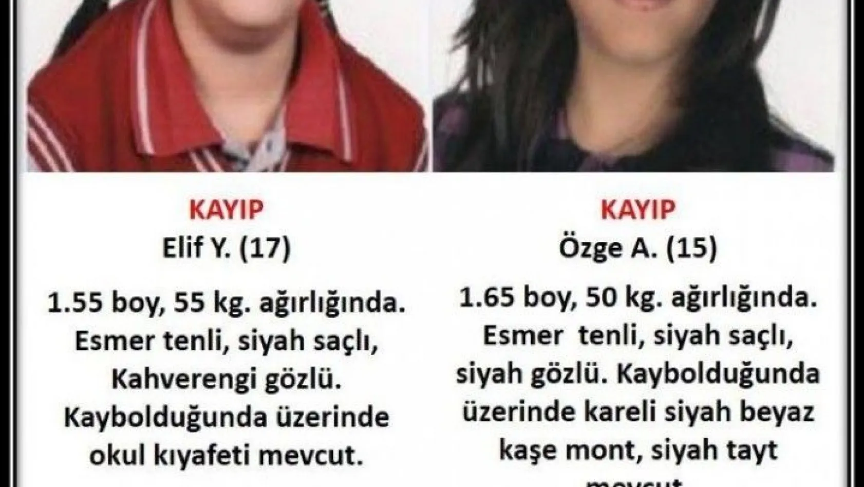 Erzurum'da 2 kızdan haber alınamıyor
