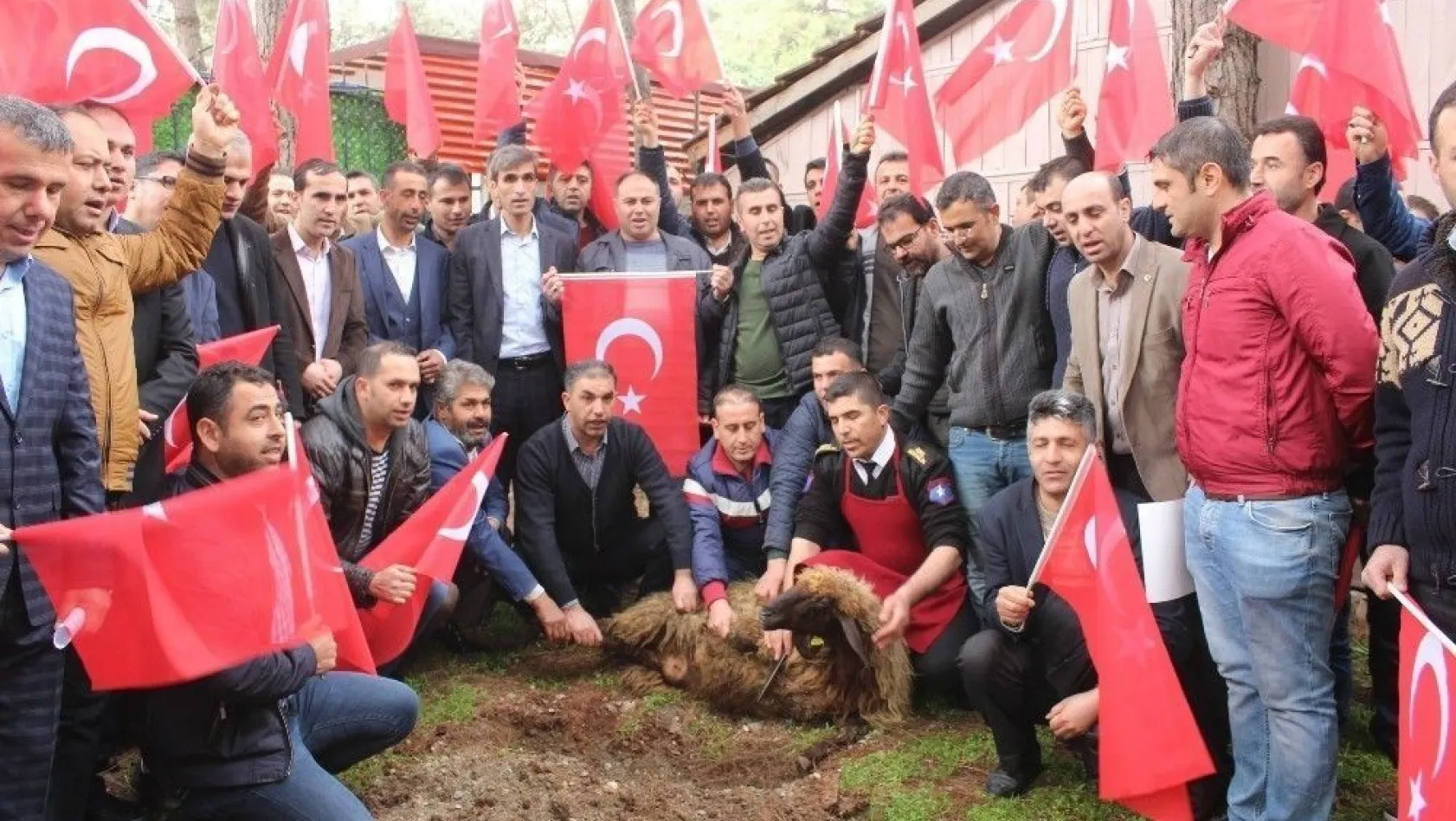 Özel güvenlik görevlileri kahraman Mehmetçik için kurban kesti
