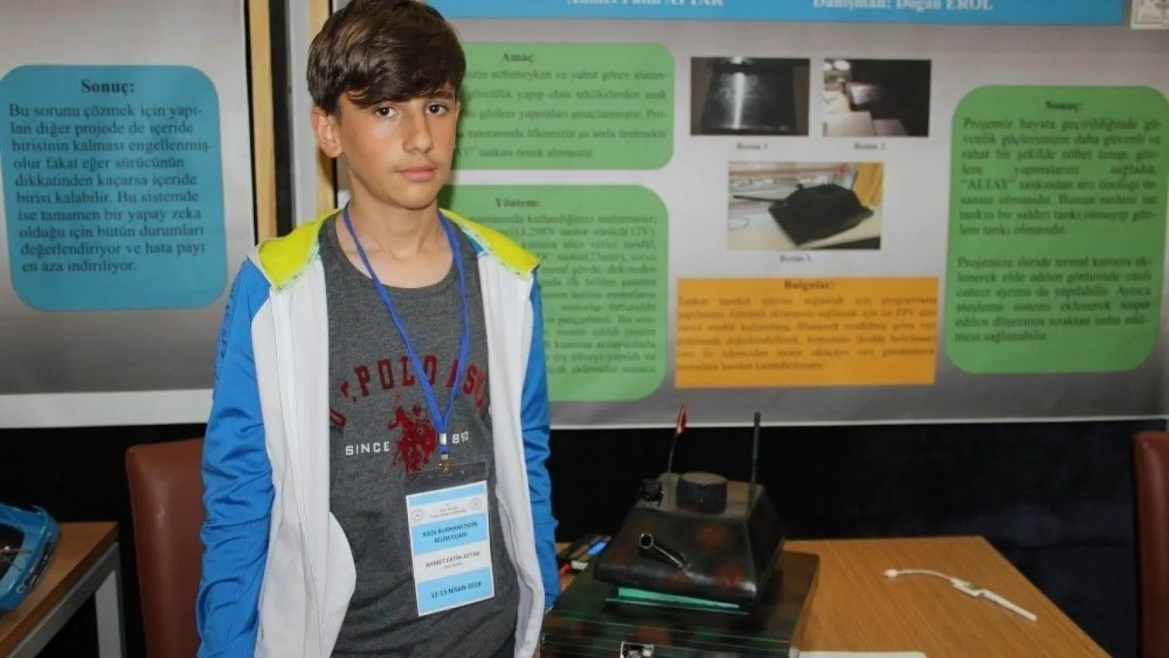 Ortaokul öğrencisinden 'insansız tank' projesi
