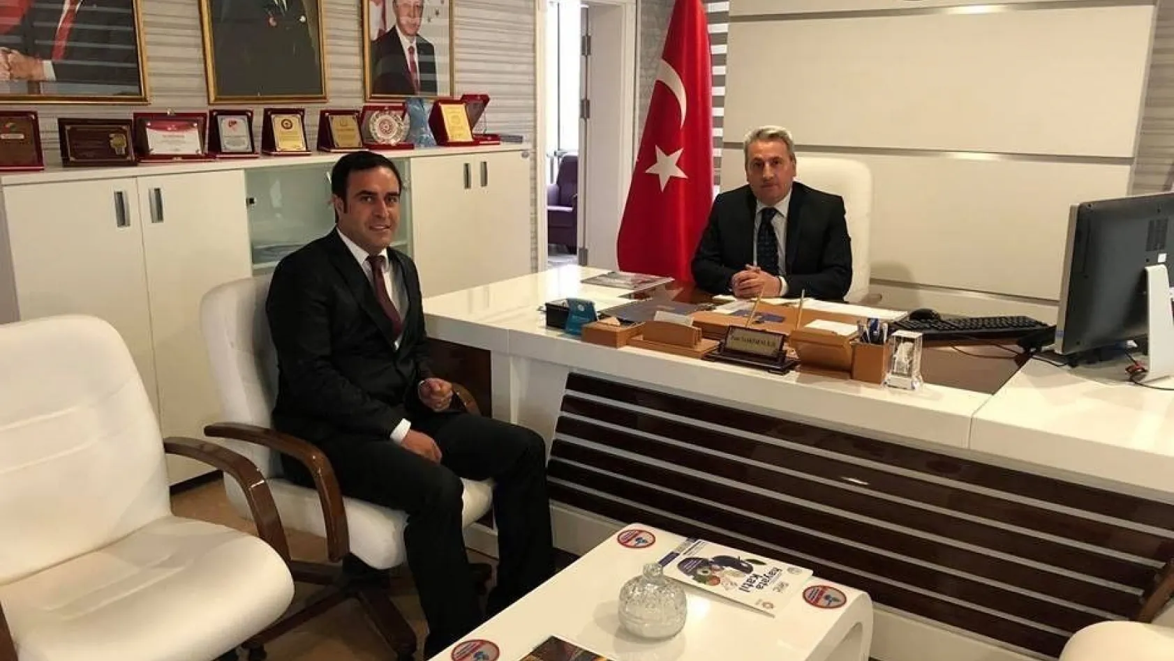 Arif Karadağ'dan GHSİ Müdürü Taşkesenligil'e ziyaret
