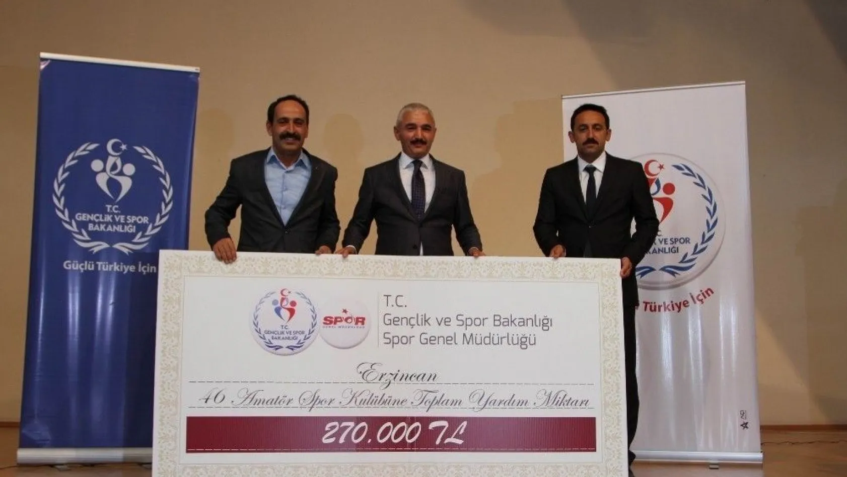 Erzincan'da Spor Kulüplerine 270 Bin TL nakdi Yyardım
