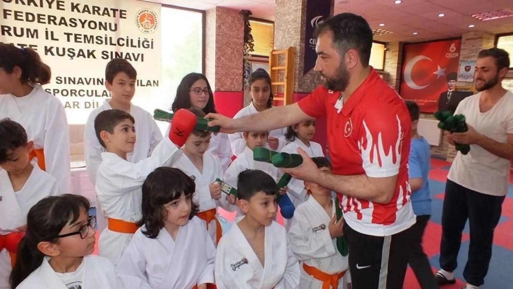Erzurum'da karateciler hafta sonunda kuşak sınavı heyecanı yaşadı

