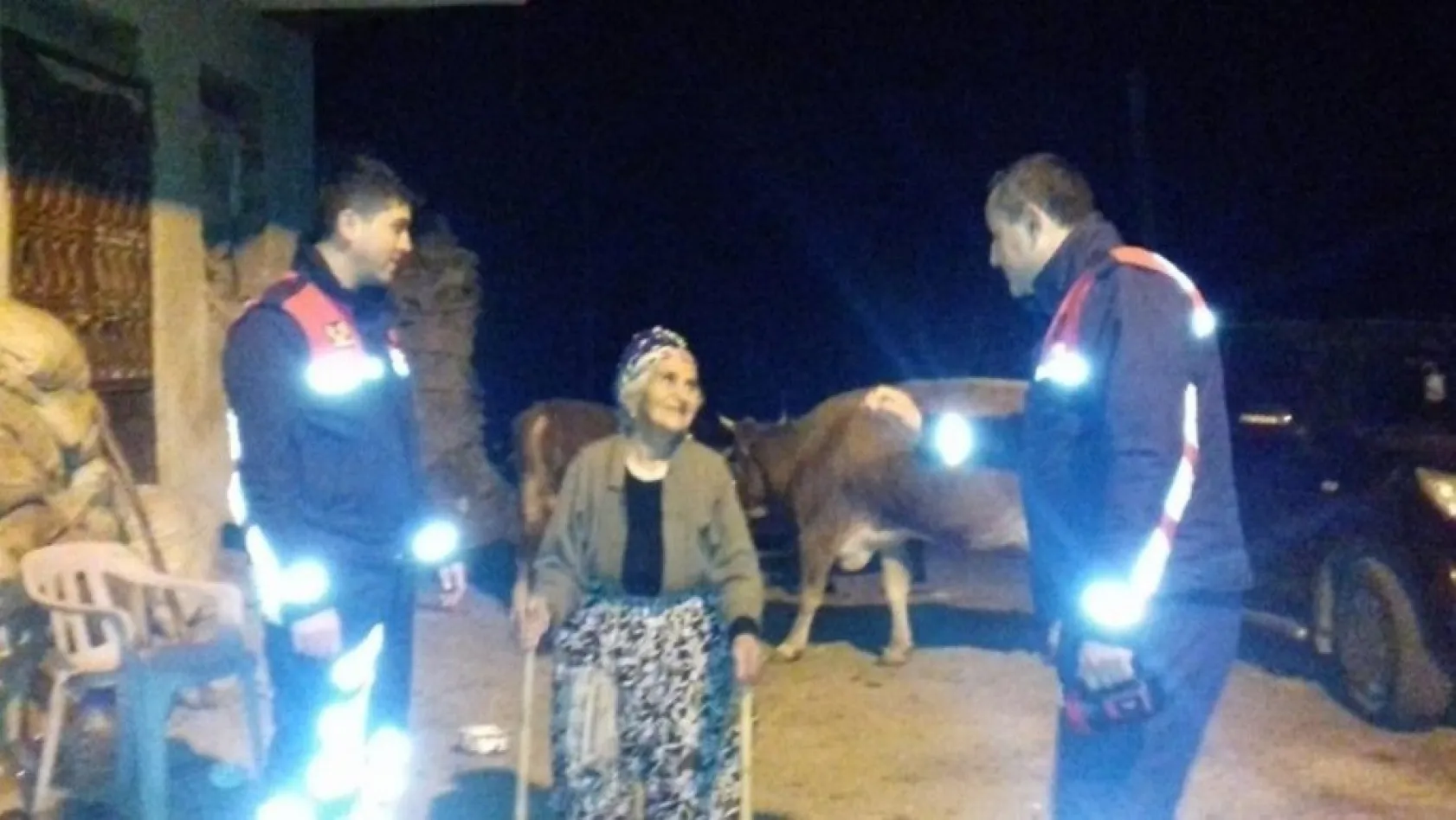 İneklerini kaybeden Fatma Ninenin yardımına Jandarma koştu
