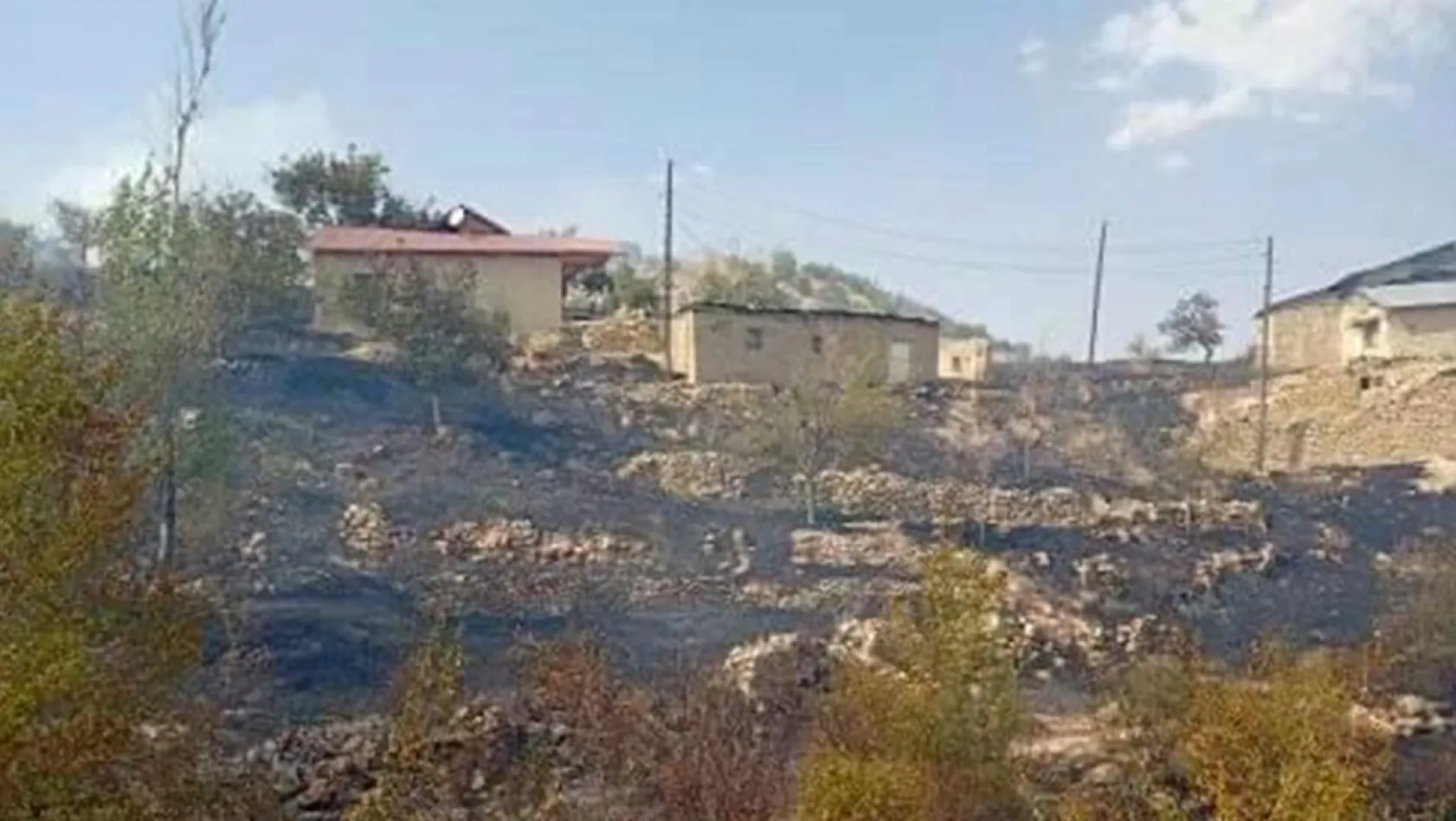 Baskil Yukarı Kuluşağı köyünde yangın