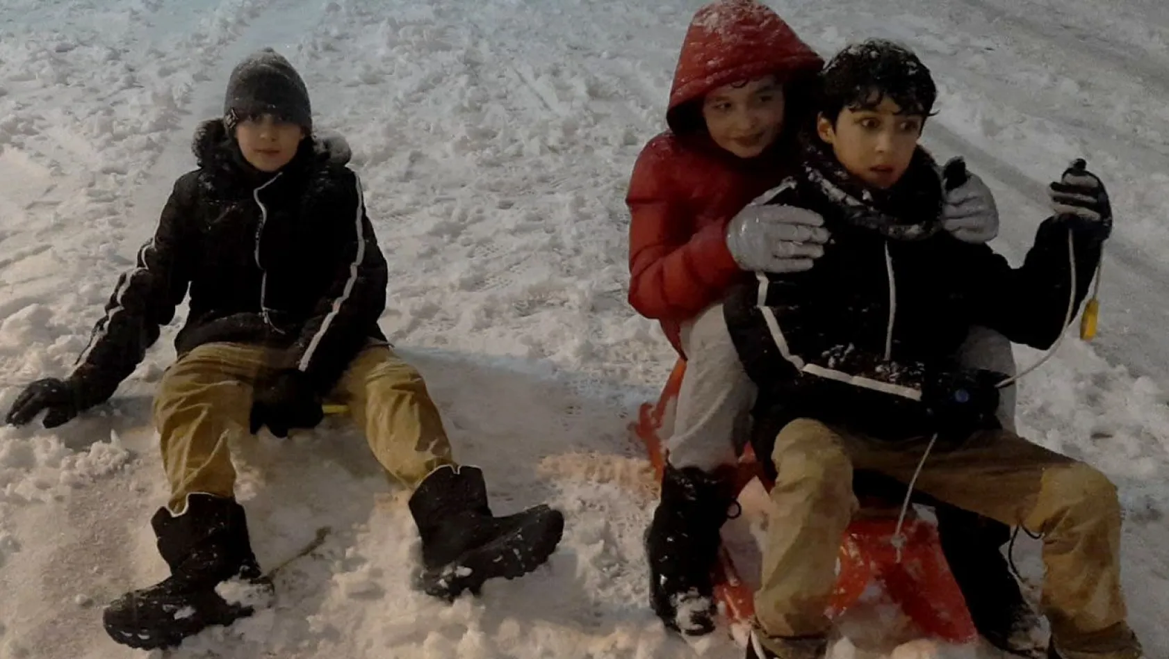 Çocukların kar sevinci