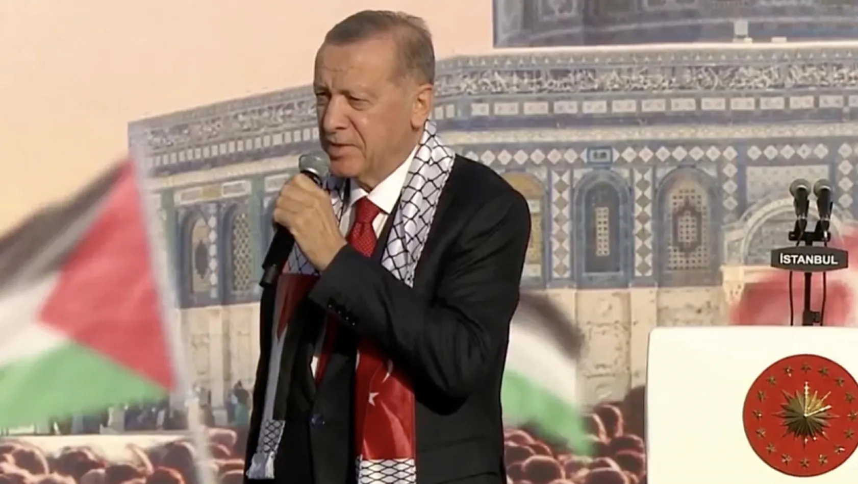Cumhurbaşkanı Erdoğan Büyük Filistin Mitinginde konuştu