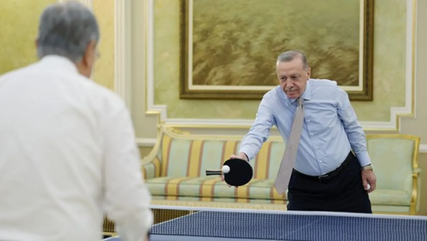 Cumhurbaşkanı Erdoğan ile Tokayev masa tenisi oynadı