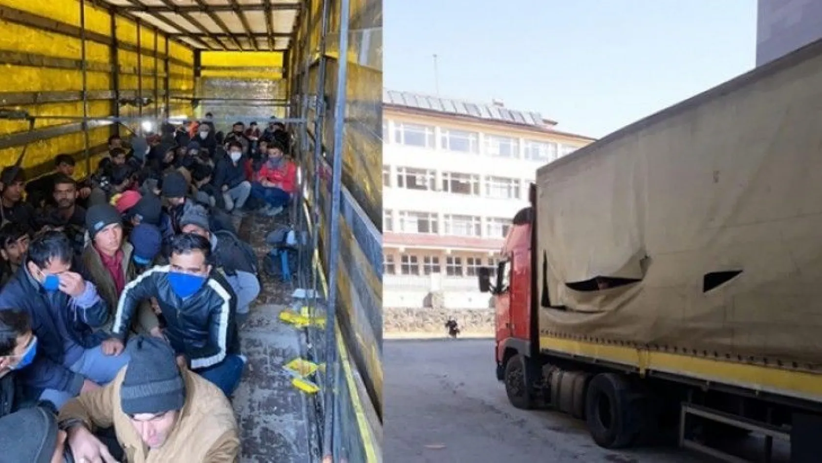 Sahte gümrük mührü ile kapatılan tırdan 210 düzensiz göçmen çıktı
