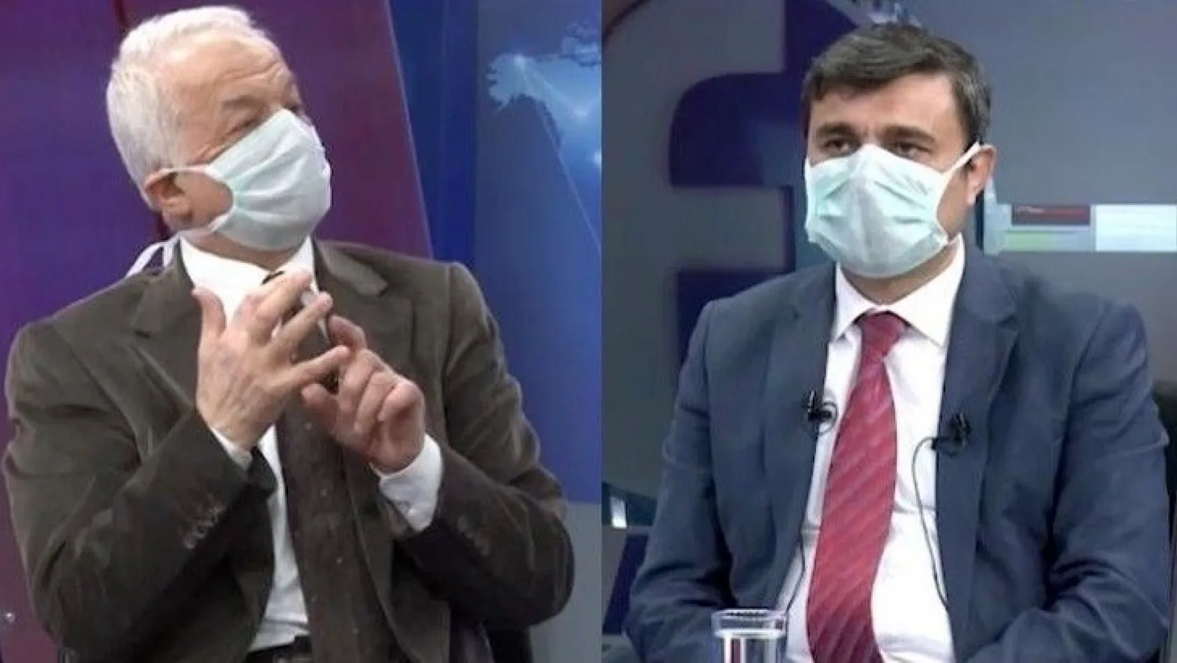 Zeki Akbıyık, konuğu Prof. Dr. Ayhan Akbulut ile maske takarak yayın yaptılar