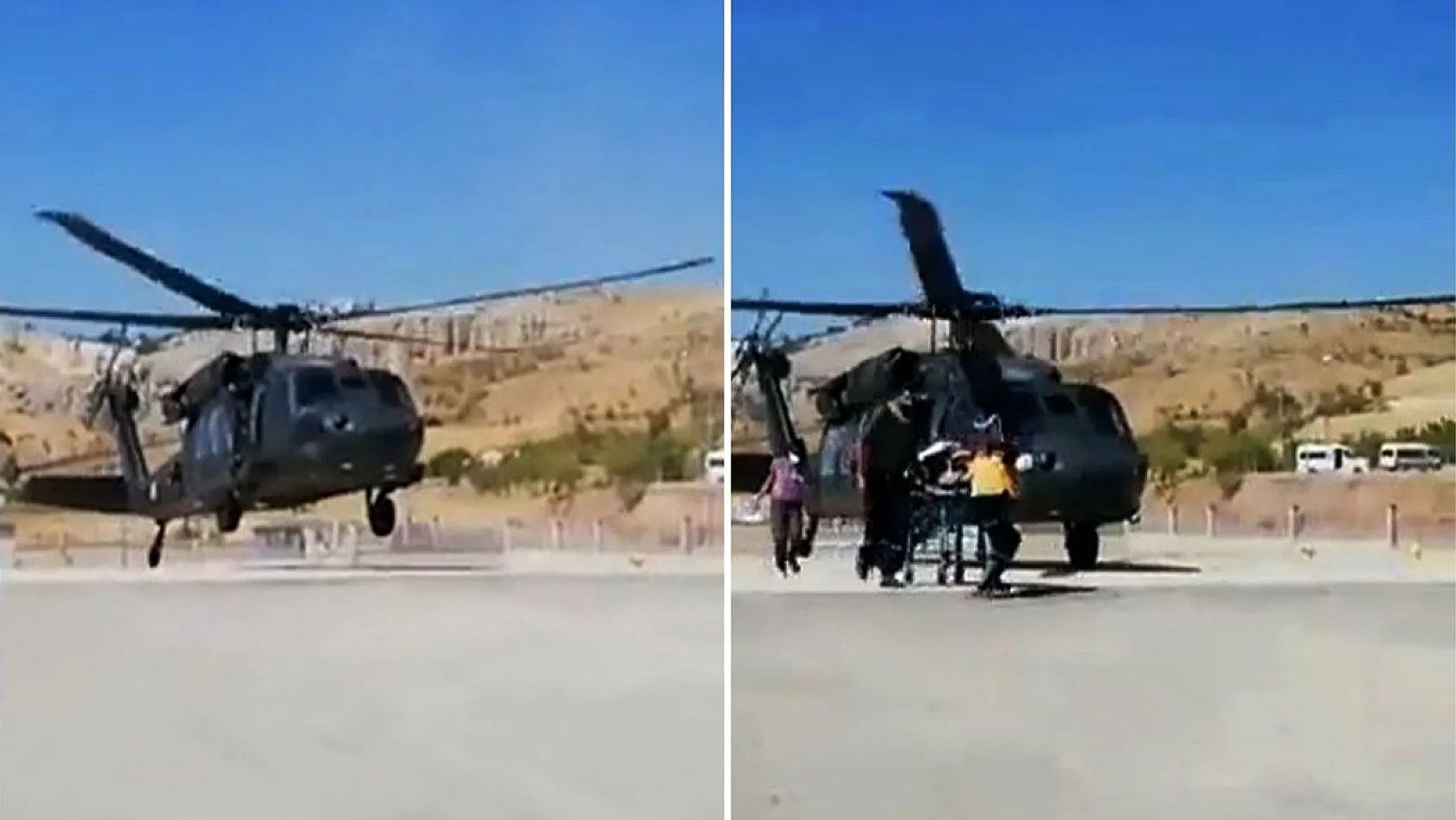 Kazada yaralanan kişi askeri helikopterle hastaneye yetiştirildi