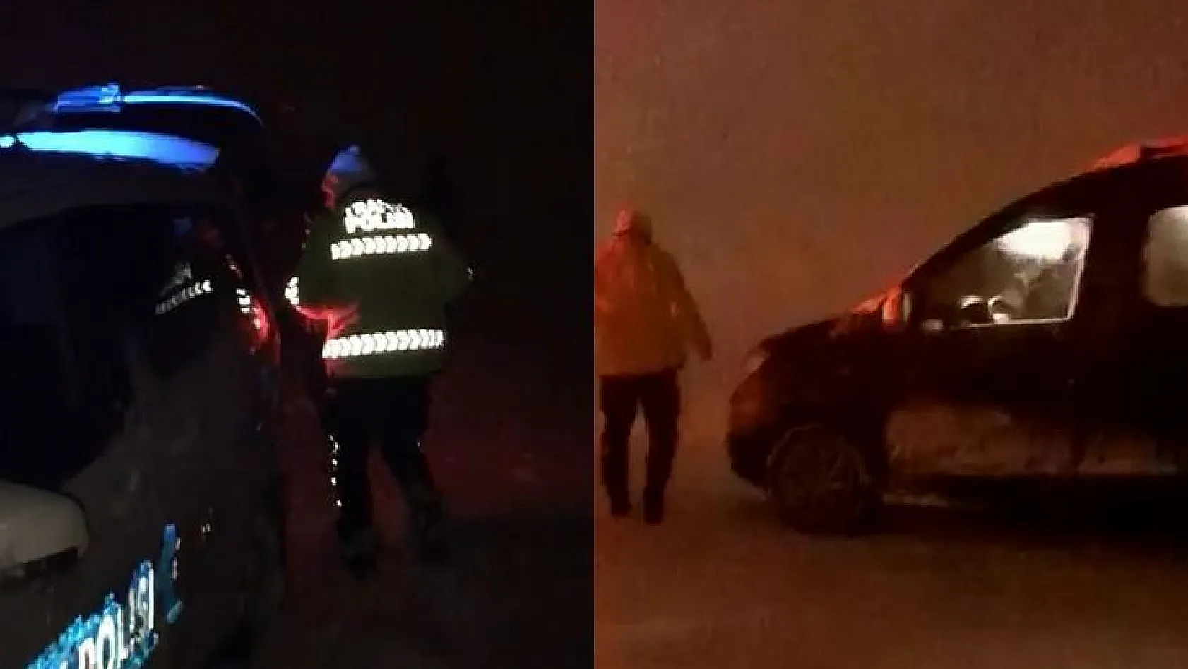 Vatandaşlar yolda kaldı, yardıma polis ekipleri yetişti