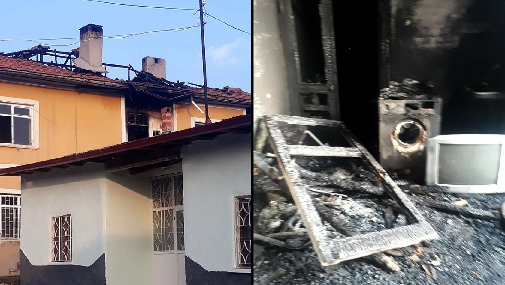 Baskil'de ev yangını