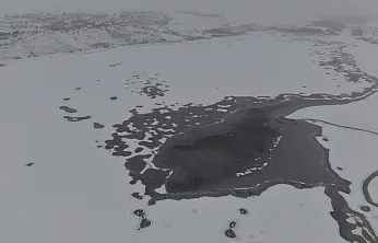 Cip Baraj Gölü buz tuttu
