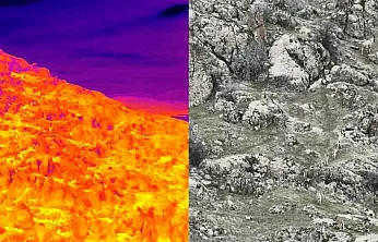 Dağ keçileri termal dron ile görüntülendi