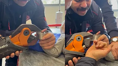 Bebeğin imdadına itfaiye yetişti