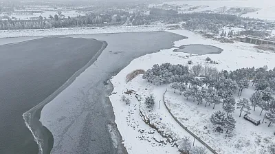 Cip Baraj Gölü buz tuttu