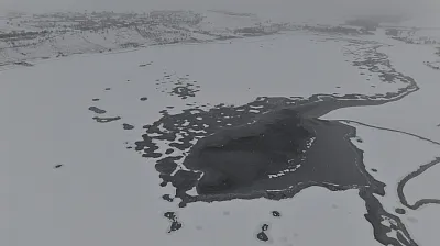 Cip Baraj Gölü buz tuttu