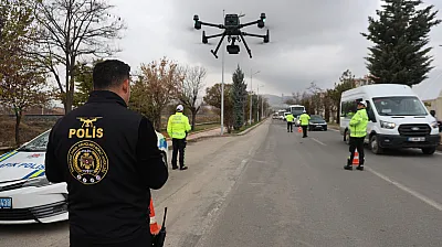 Elazığ'da dronla trafik denetimi