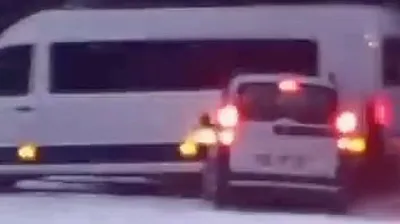 Kar yağışı kazaya neden oldu