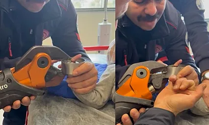 Bebeğin imdadına itfaiye yetişti